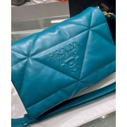 Fake Prada Padded Nappa Leather Shoulder Bag 1BD306 Blue Replica