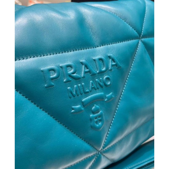 Fake Prada Padded Nappa Leather Shoulder Bag 1BD306 Blue Replica