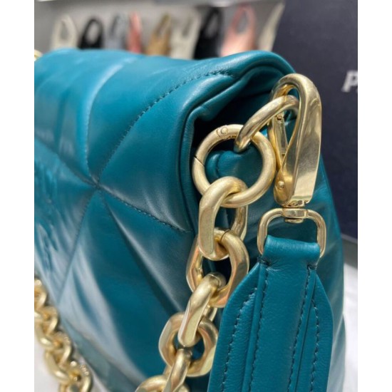 Fake Prada Padded Nappa Leather Shoulder Bag 1BD306 Blue Replica