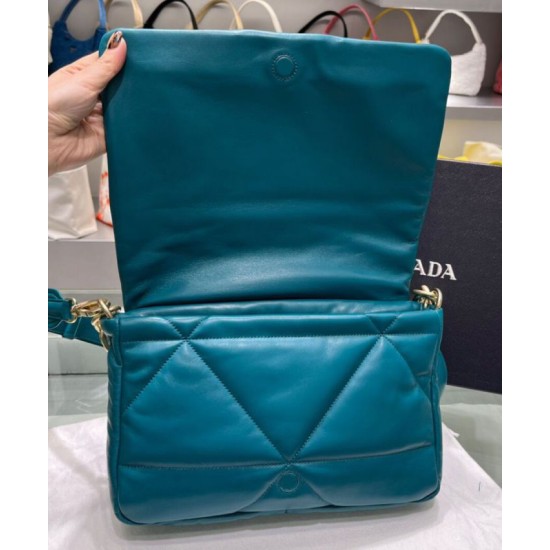 Fake Prada Padded Nappa Leather Shoulder Bag 1BD306 Blue Replica