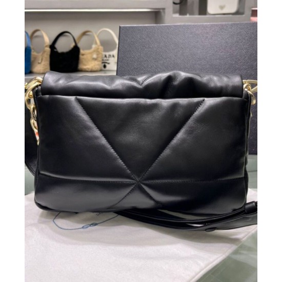 Replica Prada Padded Nappa Leather Shoulder Bag 1BD306 Black