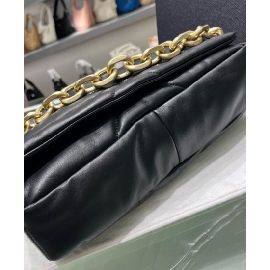 Replica Prada Padded Nappa Leather Shoulder Bag 1BD306 Black