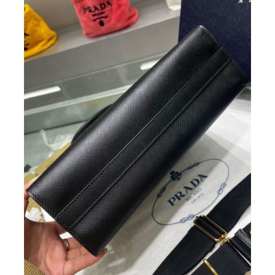 Replica Prada Medium Saffiano Leather Handbag 1BA337 Black