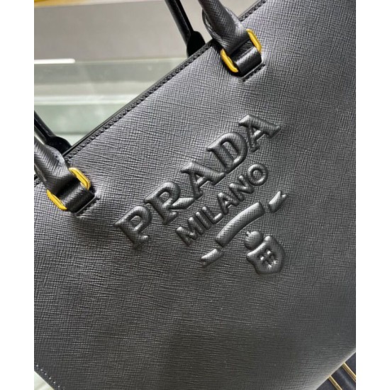 Replica Prada Medium Saffiano Leather Handbag 1BA337 Black