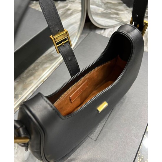 Replica YSL Saint Laurent Le Fermoir Hobo Bag In Shiny Leather Black Replica YSL Saint Laurent Le Fermoir Hobo Bag In Shiny Leather Black