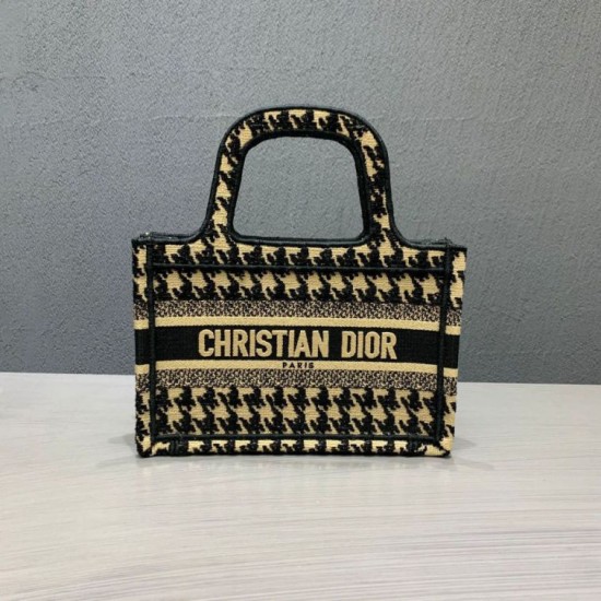Fake Christian Dior Mini Book tote Bag Black / Yellow Replica