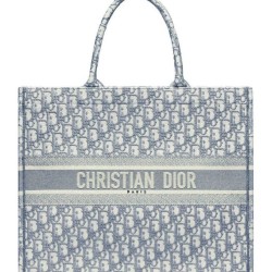 Replica Christian Dior Book Tote With Dior Oblique Embroidery Gray