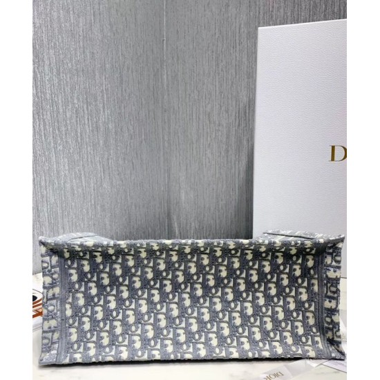 Replica Christian Dior Book Tote With Dior Oblique Embroidery Gray