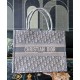 Fake Christian Dior Small Book Tote With Dior Oblique Embroidery Gray Replica