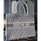 Fake Christian Dior Small Book Tote With Dior Oblique Embroidery Gray Replica