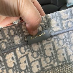 Replica Christian Dior Small Book Tote With Dior Oblique Embroidery Gray Fake Christian Dior Small Book Tote With Dior Oblique Embroidery Gray Replica