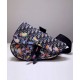 Fake Christian Dior Oblique Jacquard And Alex Foxton Print Saddle Bag Dark Blue Replica