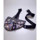 Fake Christian Dior Oblique Jacquard And Alex Foxton Print Saddle Bag Dark Blue Replica