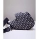 Fake Christian Dior Oblique Jacquard And Alex Foxton Print Saddle Bag Dark Blue Replica