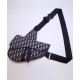 Replica Christian Dior Oblique Saddle Bag Dark Blue