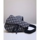 Replica Christian Dior Oblique Saddle Bag Dark Blue