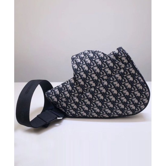 Replica Christian Dior Oblique Saddle Bag Dark Blue