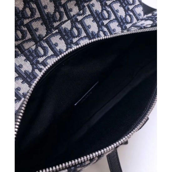 Replica Christian Dior Oblique Saddle Bag Dark Blue