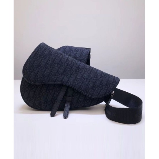 Replica Christian Dior Oblique Saddle Bag Black