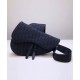 Replica Christian Dior Oblique Saddle Bag Black