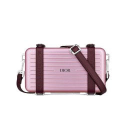 Replica Christian Dior And Rimowa Aluminum Personal Clutch On Strap Pink