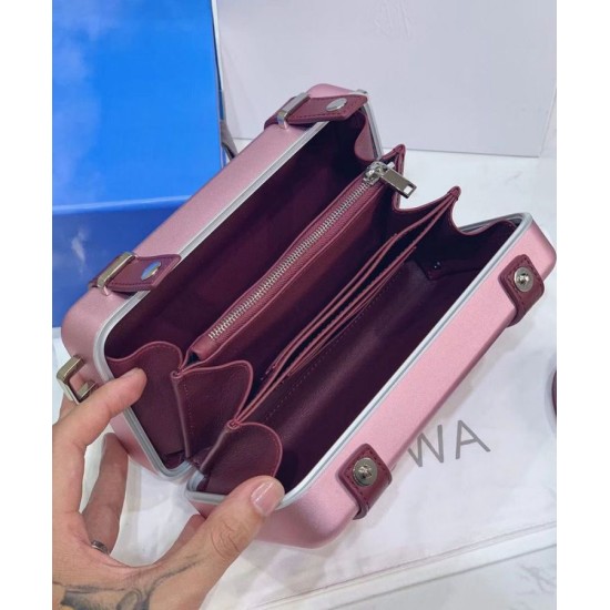 Replica Christian Dior And Rimowa Aluminum Personal Clutch On Strap Pink