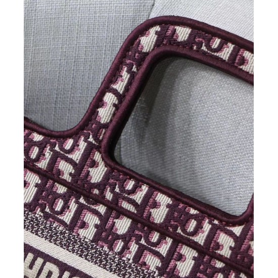 Replica Christian Dior Mini Book Tote Original Dior Oblique Embroidered Canvas Bag Red