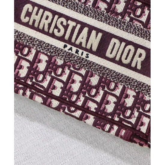Replica Christian Dior Mini Book Tote Original Dior Oblique Embroidered Canvas Bag Red