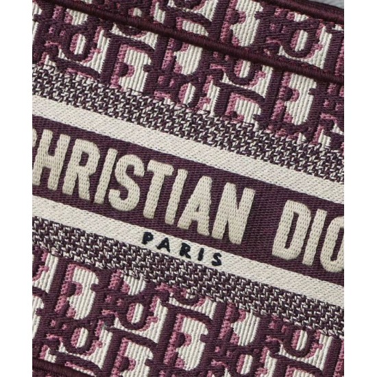Replica Christian Dior Mini Book Tote Original Dior Oblique Embroidered Canvas Bag Red