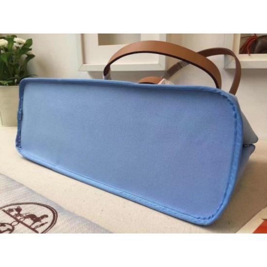 Fake Hermes Cabag Elan Bag In Celeste Canvas Replica