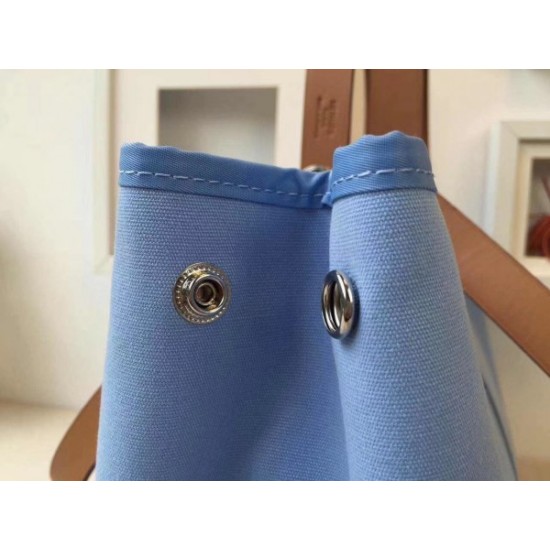 Fake Hermes Cabag Elan Bag In Celeste Canvas Replica