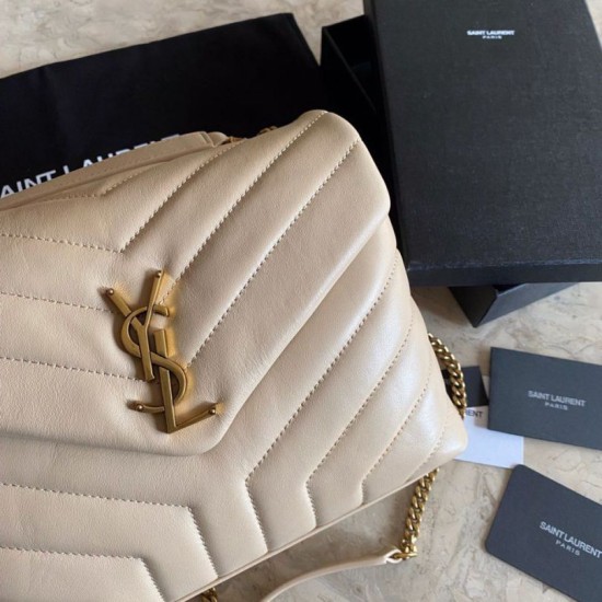 Replica YSL Saint Laurent Long envelope Monogram Shoulder Bag Apricot