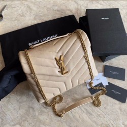 Replica YSL Saint Laurent Long envelope Monogram Shoulder Bag Apricot