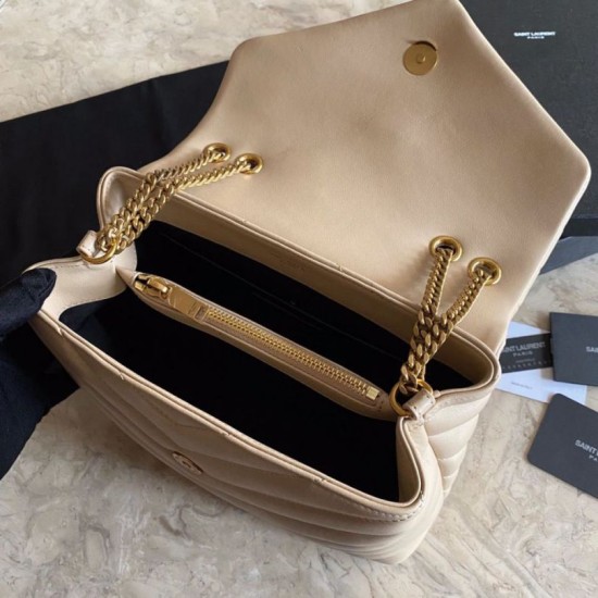 Replica YSL Saint Laurent Long envelope Monogram Shoulder Bag Apricot