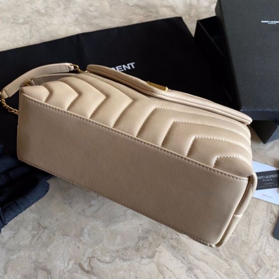 Replica YSL Saint Laurent Long envelope Monogram Shoulder Bag Apricot