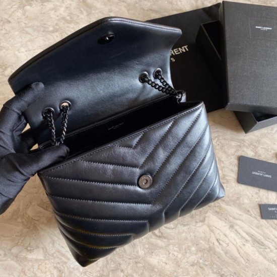 Replica YSL Saint Laurent Long envelope Monogram Shoulder Bag Black