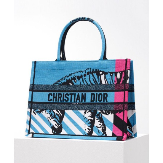 Fake Christian Dior Medium Dior Book Tote Blue Replica