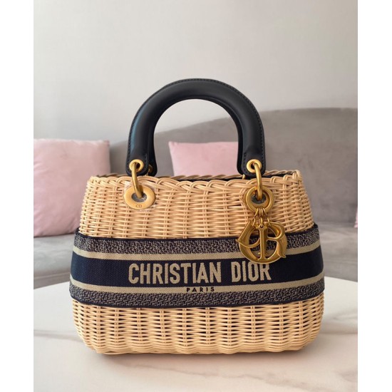 Replica Christian Dior Medium Lady Dior Bag Apricot