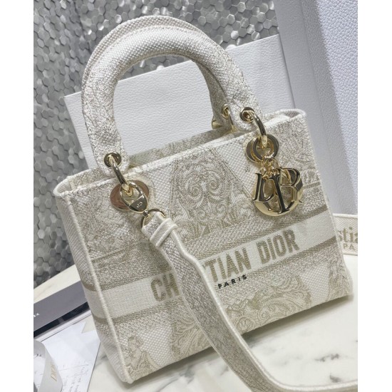 Replica Christian Dior Medium Lady D-Lite Bag Golden