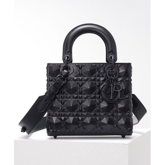 Fake Christian Dior Small Lady Dior My Abcdior Bag Black Replica