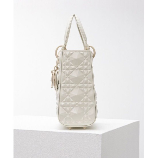 Fake Christian Dior Small Lady Dior My Abcdior Bag Cream Replica