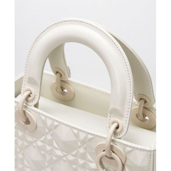 Fake Christian Dior Small Lady Dior My Abcdior Bag Cream Replica