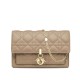 Fake Christian Dior Lady Dior Chain Pouch Apricot Replica