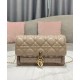 Fake Christian Dior Lady Dior Chain Pouch Apricot Replica