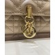 Fake Christian Dior Lady Dior Chain Pouch Apricot Replica