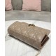 Fake Christian Dior Lady Dior Chain Pouch Apricot Replica