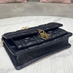 Fake Christian Dior Lady Dior Chain Pouch Black Replica