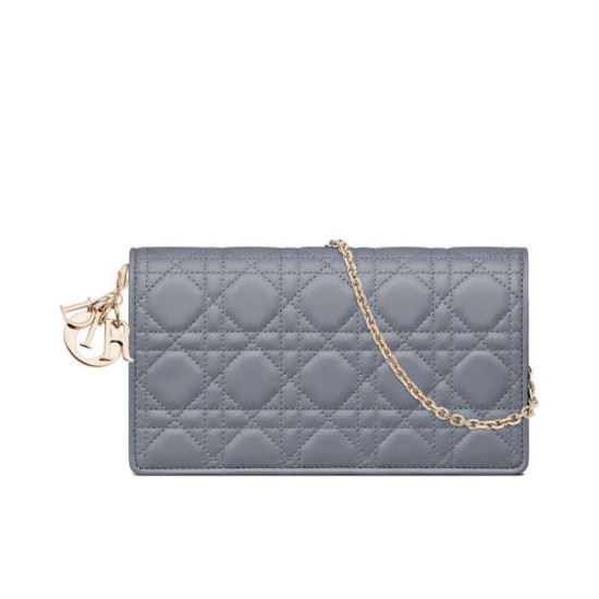 Replica Christian Dior Lady Dior Pouch Blue
