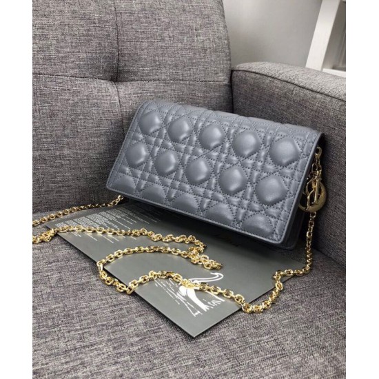 Replica Christian Dior Lady Dior Pouch Blue