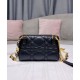 Replica Christian Dior Mini Dior Caro Zipped Pouch Black